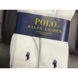Polo Ralph Lauren 6 Pairs Classic Sport White Socks